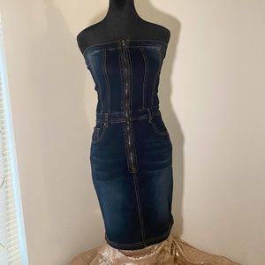 Denim Strapless Dress